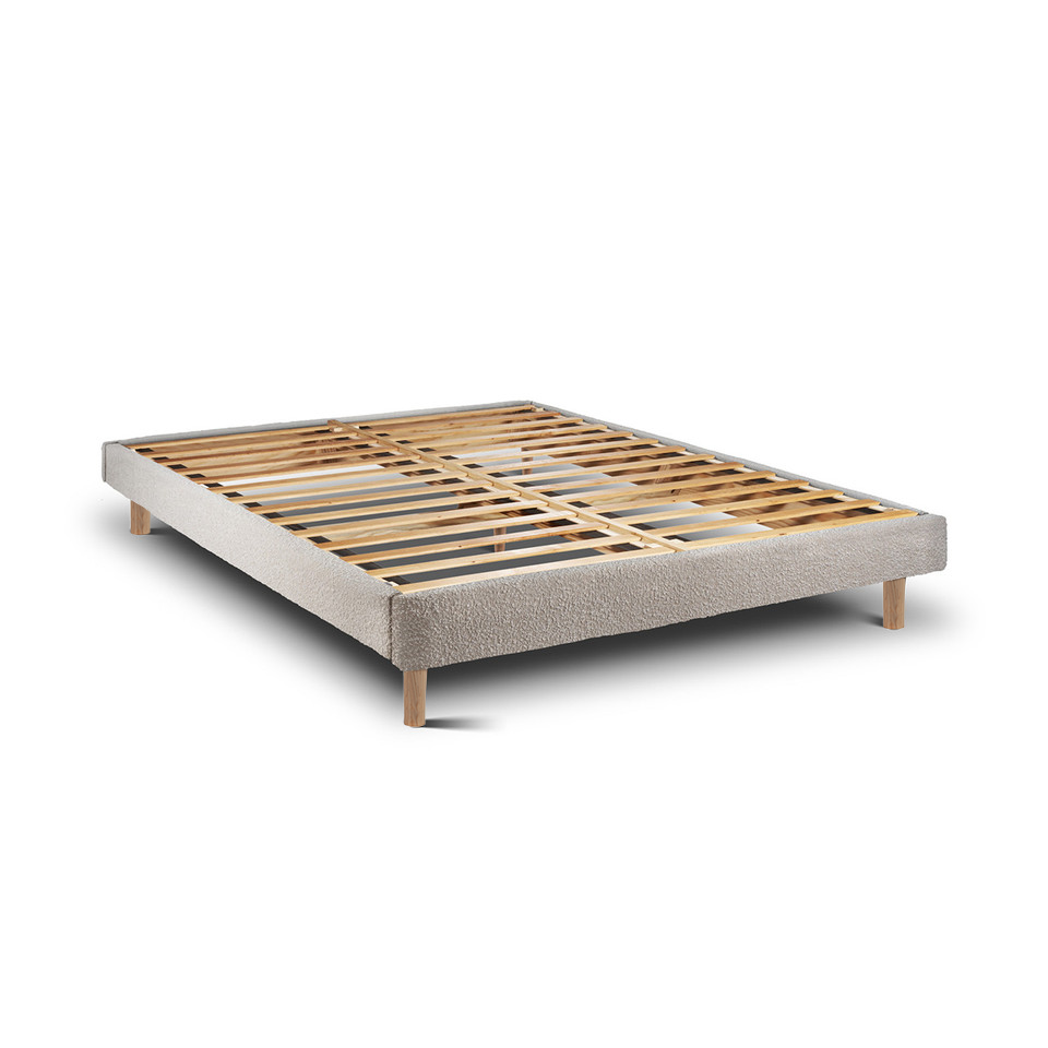 Estructura de cama ascot pearl 180 x 135 cm altura 30 cm indream