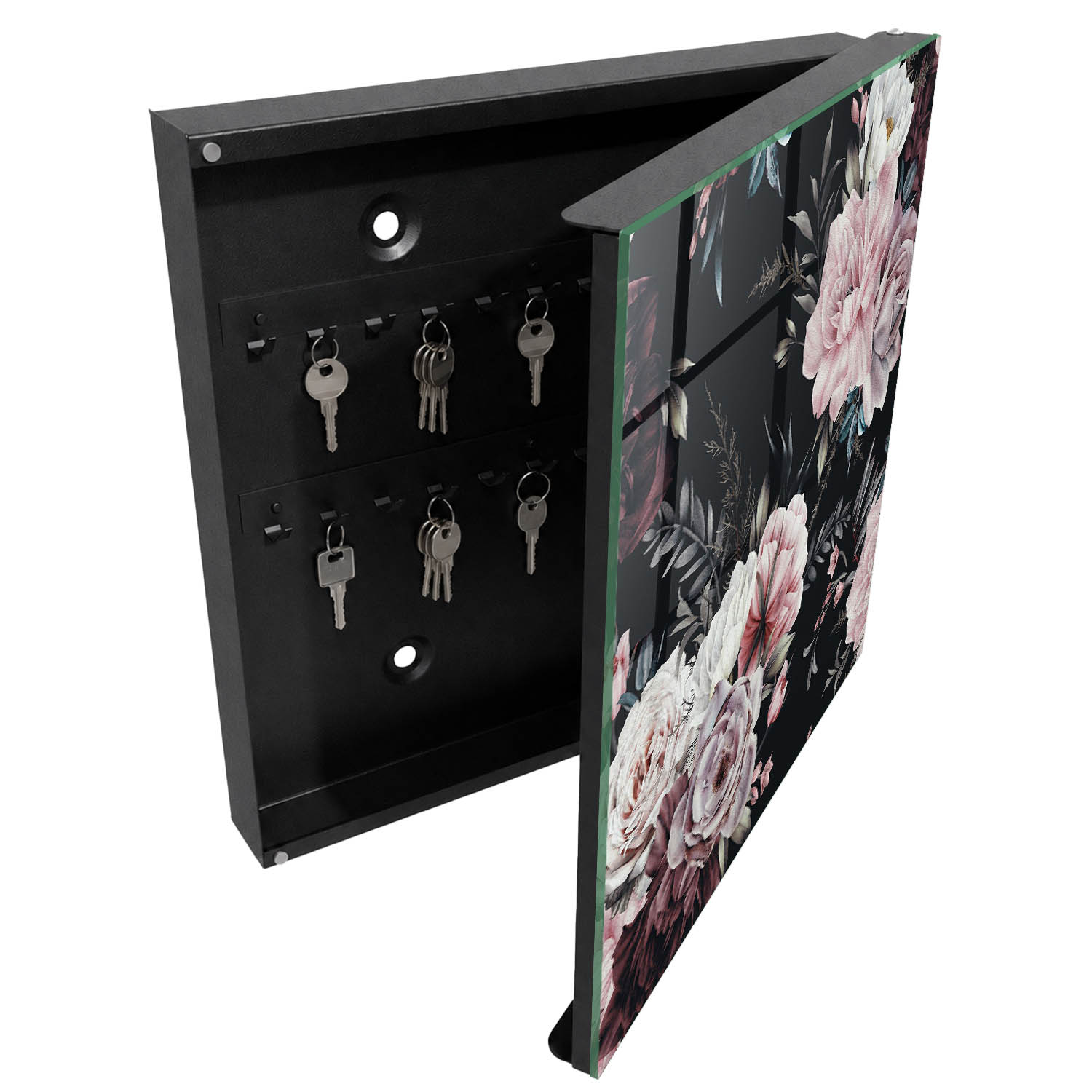 Caja para llaves 30x30x5 encanto floral, apertura derecha tulup