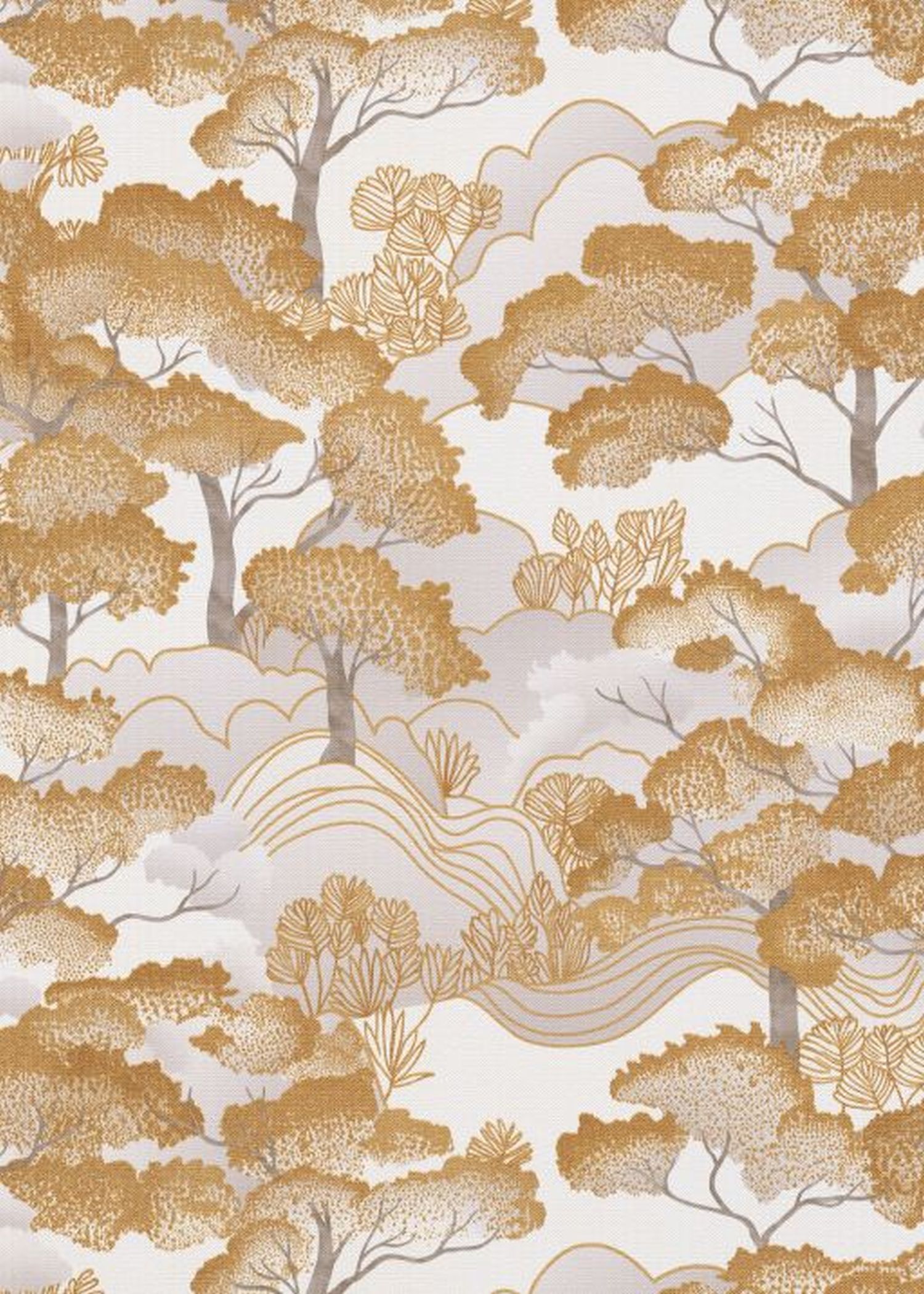 Erismann papel pintado árboles oro - 53 cm x 10.05 m - 662376
