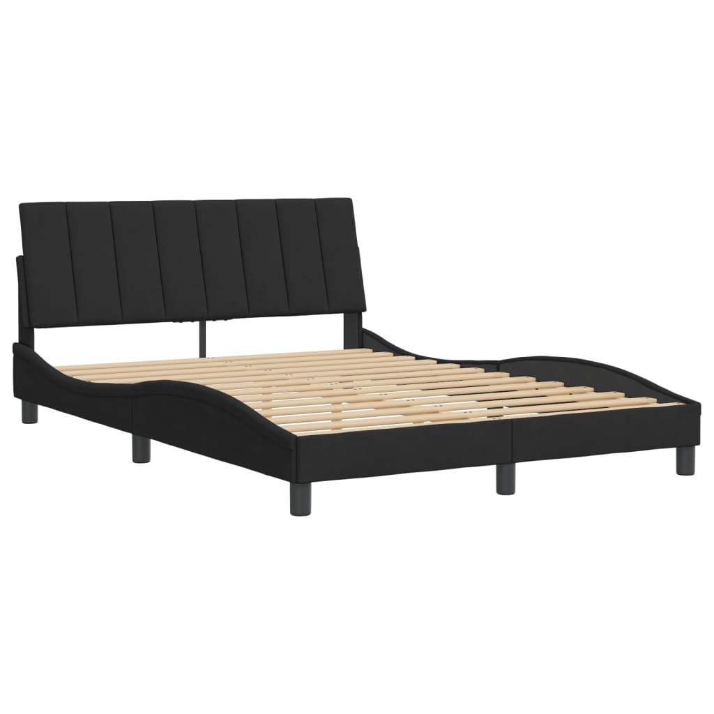 vidaXL estructura de cama sin colchón hanko terciopelo negro 140x190 cm