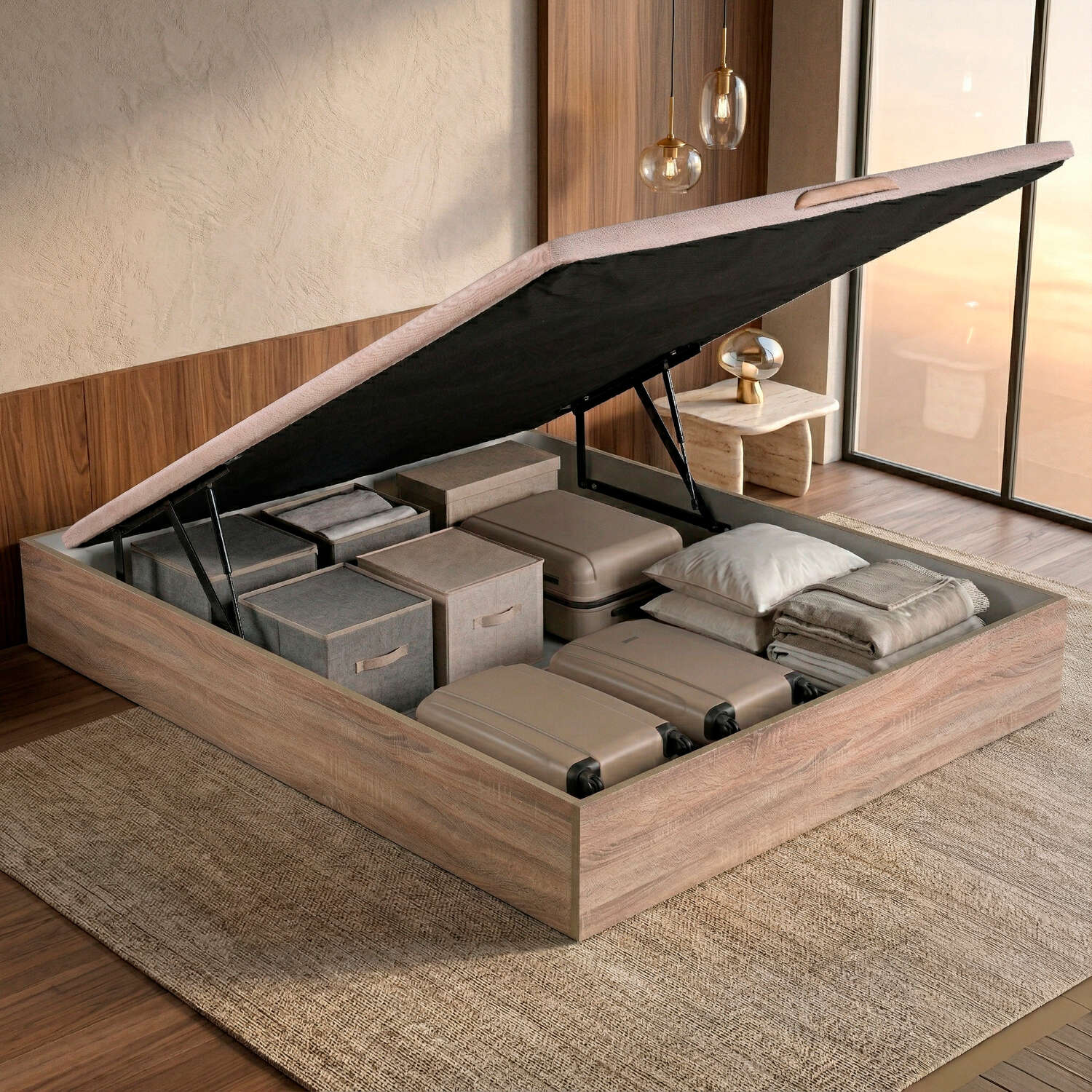 Canapé 160x190cm royal sleep space bed natural montaje incluido