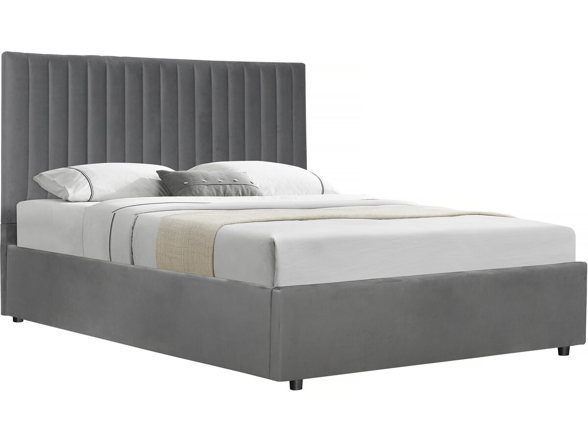 Cama con baúl "mia" - 140 x 190 cm - gris