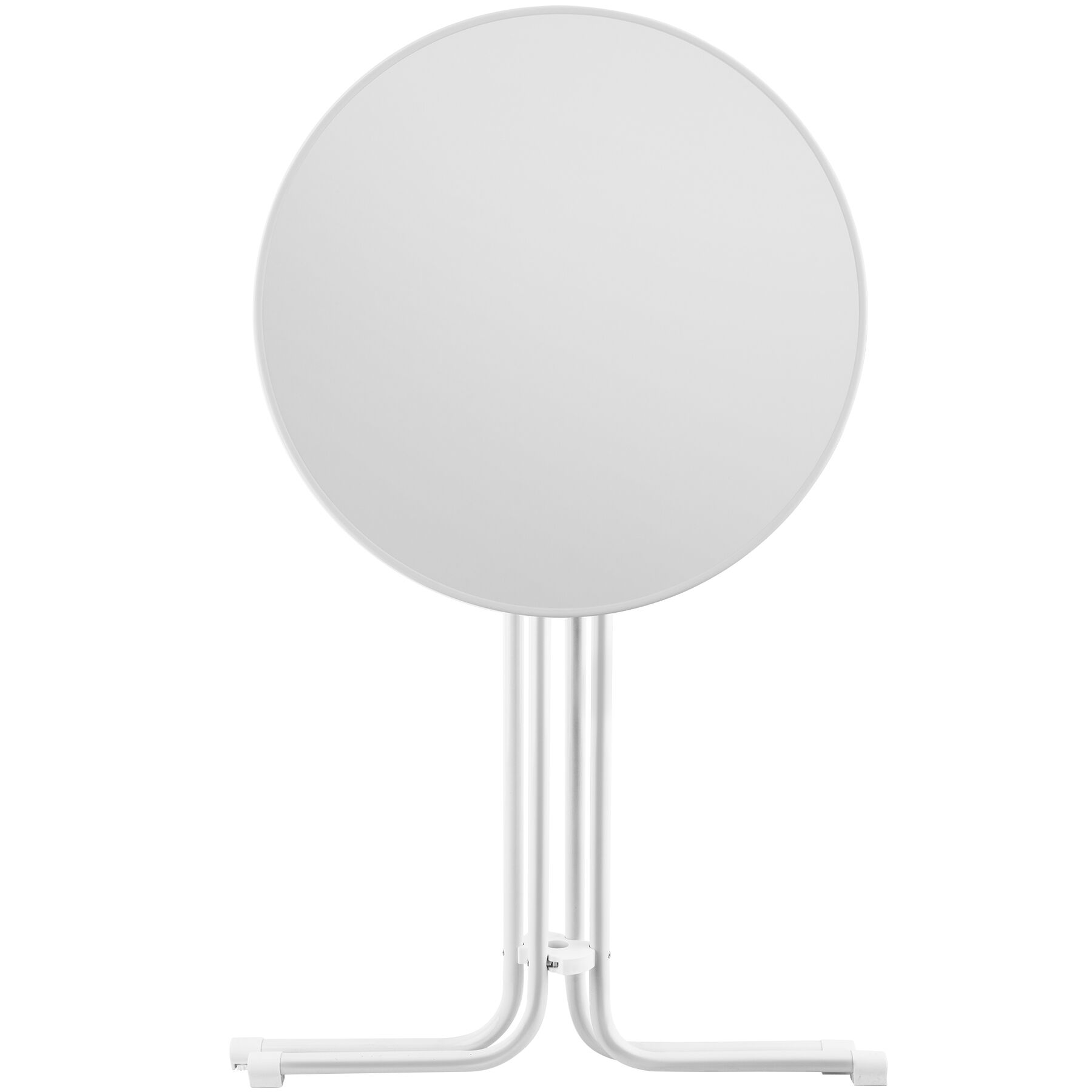 2 mesas altas redondas, plegables, con funda, 90 x 110 cm, blanco
