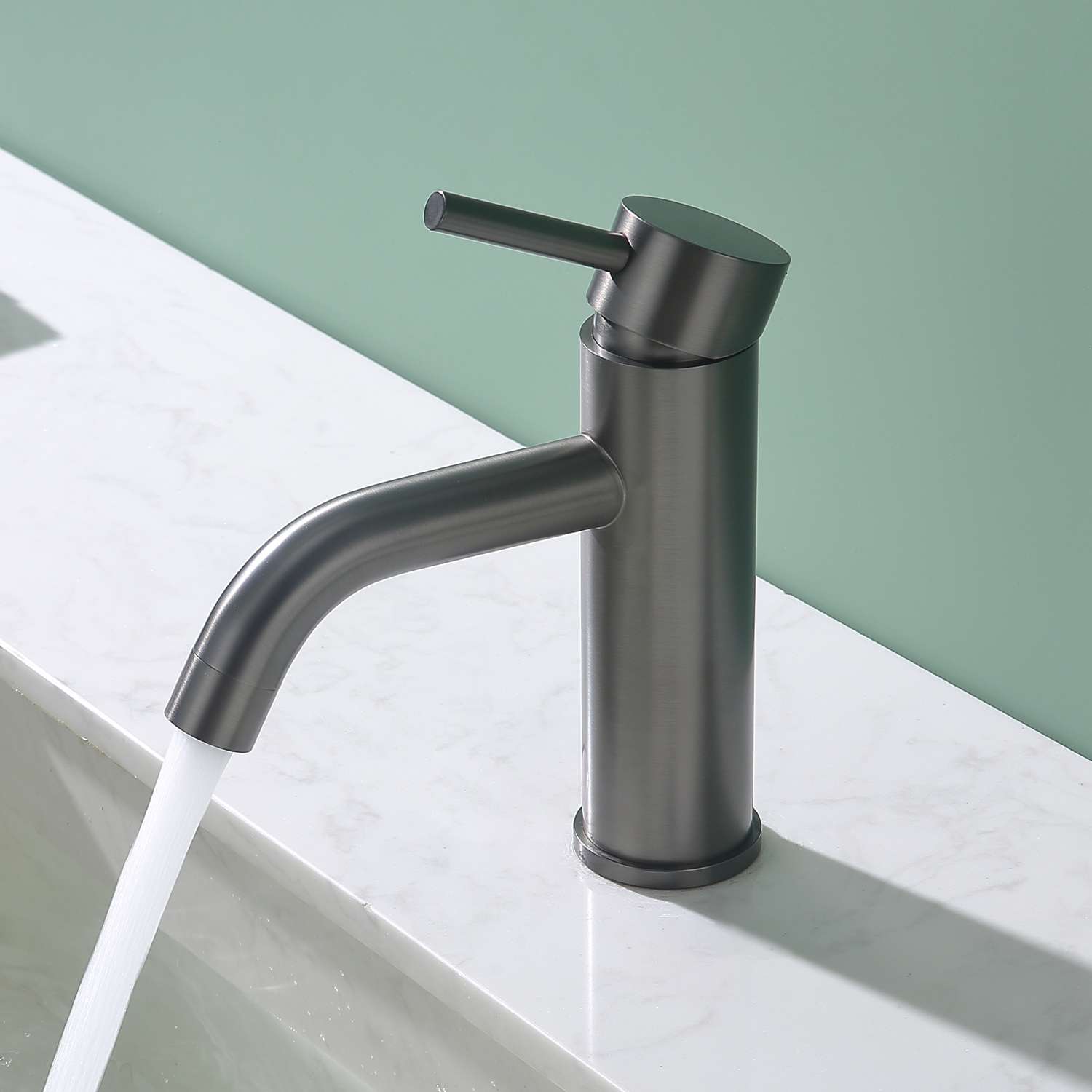 Grifo monomando lavabo sky bath black gun metal inox s304 serie rock