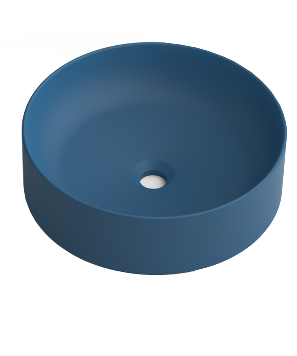 Lavabo sobre encimera blue space | lavamanos redondo | 37 cm de diametro