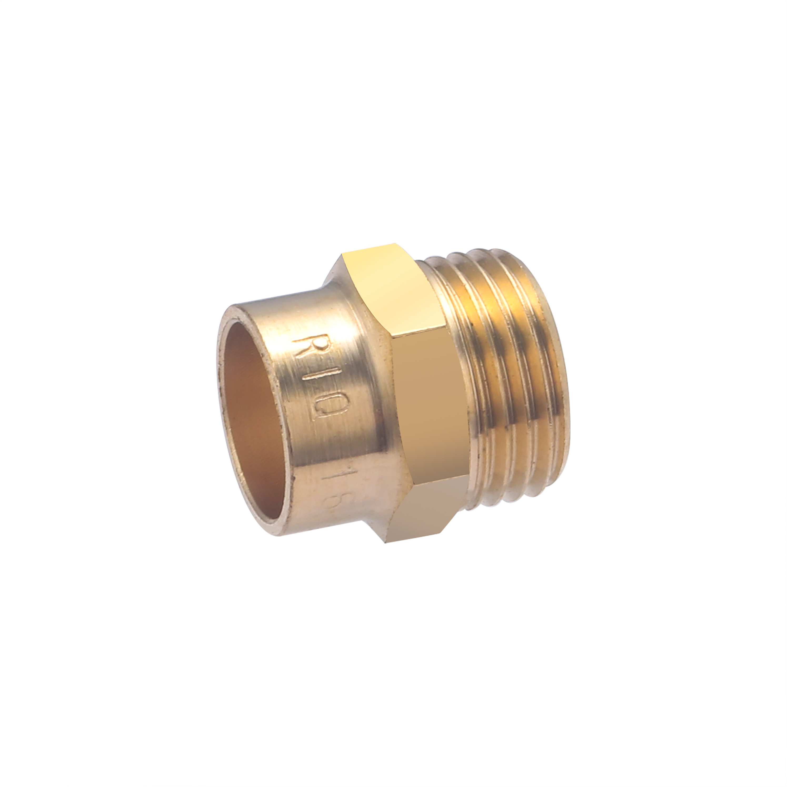 Manguito para soldar en tubo de cobre de 16 mm - salida macho de 1/2