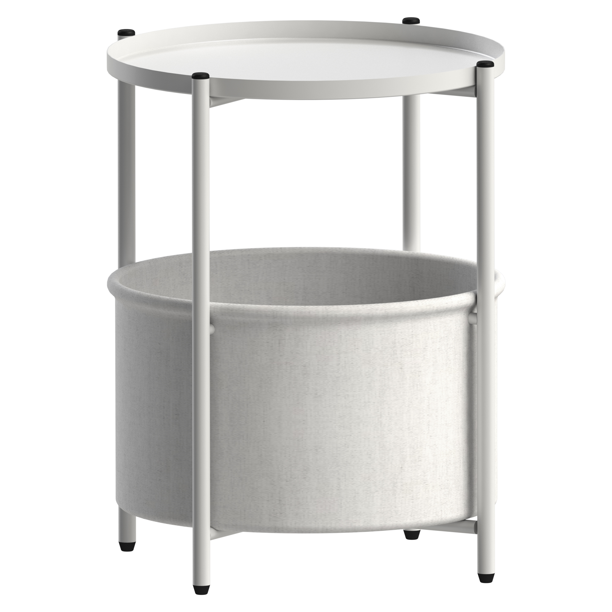 Mesa auxiliar redonda �45,5 x 52,5 cm blanca ml-design