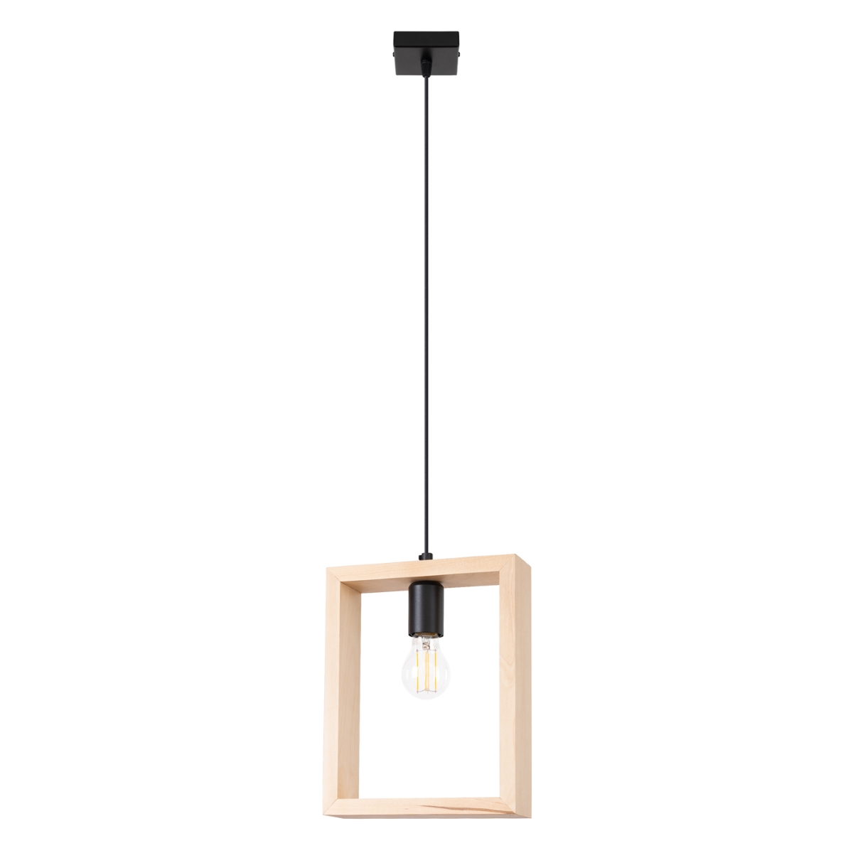 Lámpara coLGante aries 1 madera natural acero/madera 24x133x8cm