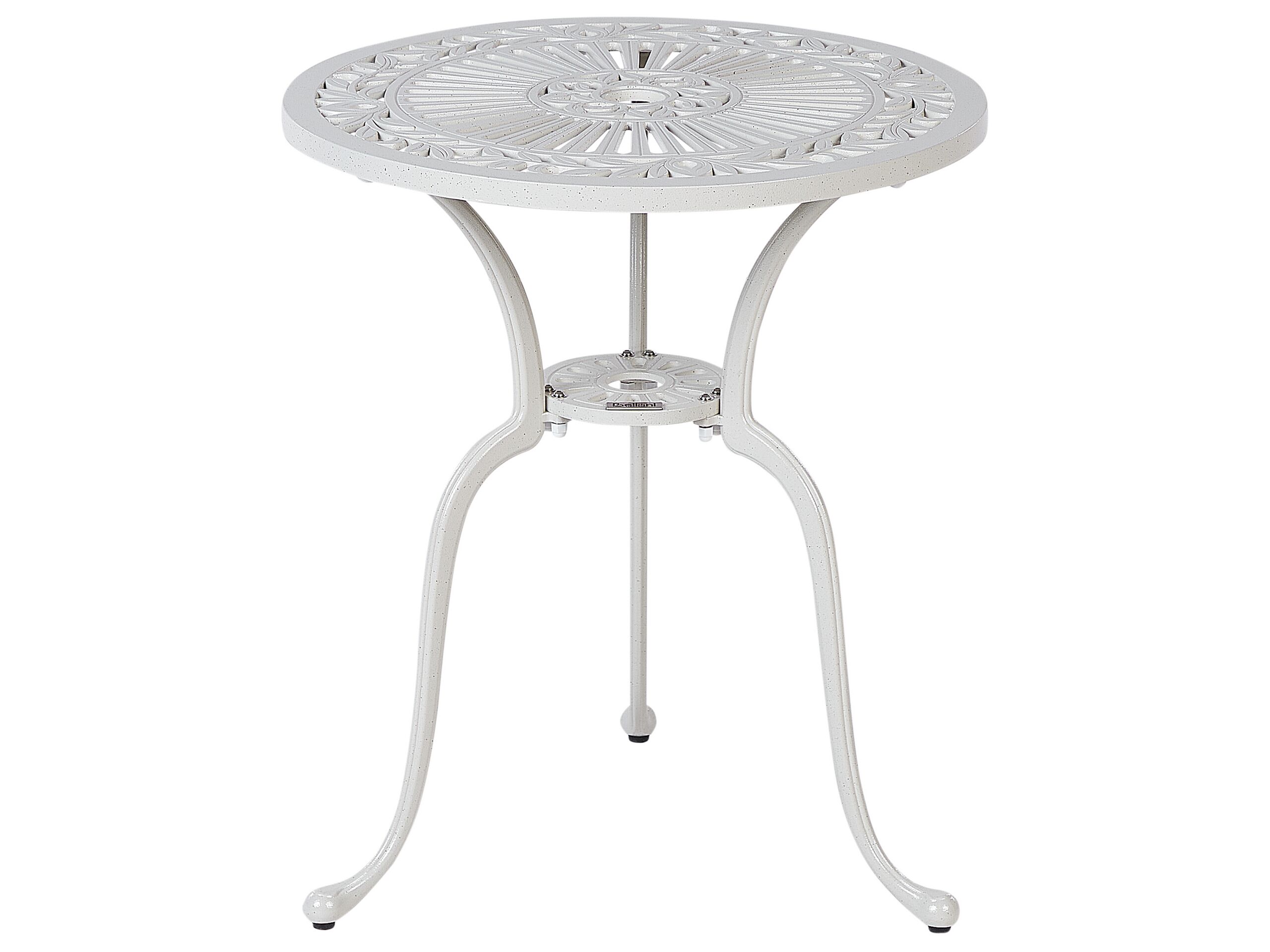 Mesa de balcón dascio 61 cm 61 cm metal blanco crema