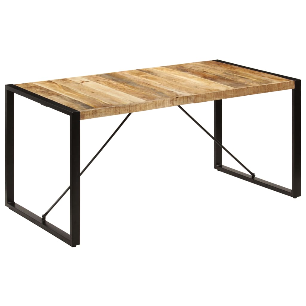 Mesa de comedor de madera maciza de mango 160x80x75 cm oif674205