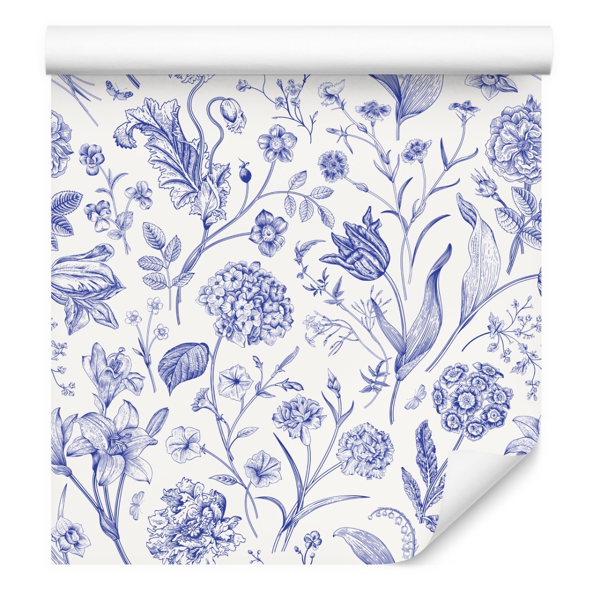 Papel Pintado Para Dormitorio Flores Hojas Plantas Naturaleza 53cm x 10m