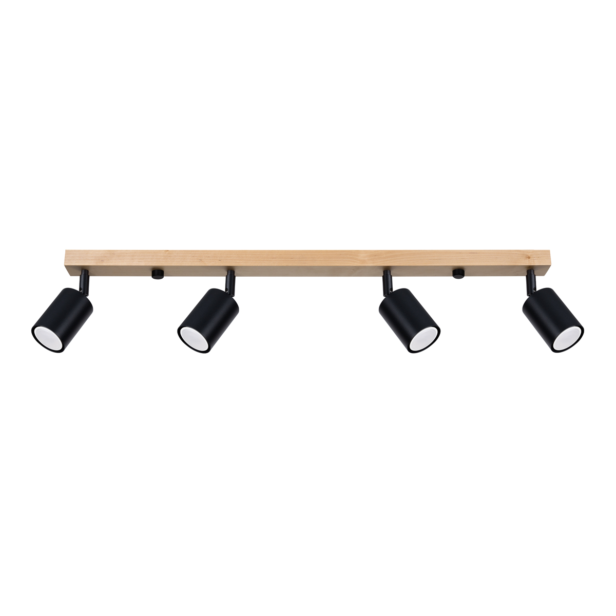 Lámpara de techo verdo 4 madera negra acero/madera 96x17.5x65cm