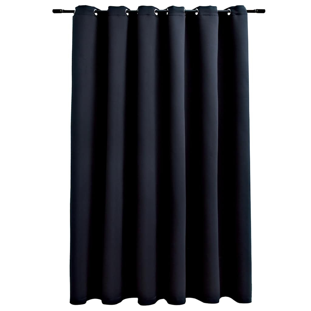 vidaXL cortina opaca con anillas de metal negro 290x245 cm