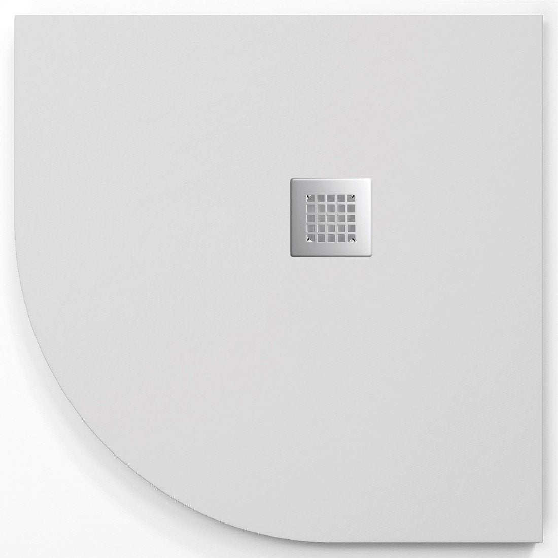 Plato de ducha onda curve blanco 90x90 cm (radio 55) rejilla acero inox.