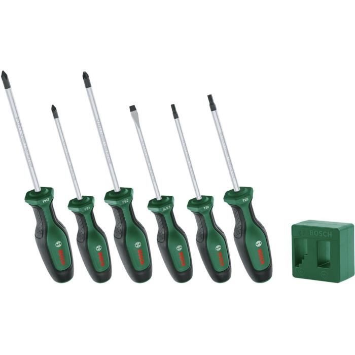 Bosch - set de 6 destornilladores premium con magnetizador (6 destornillado