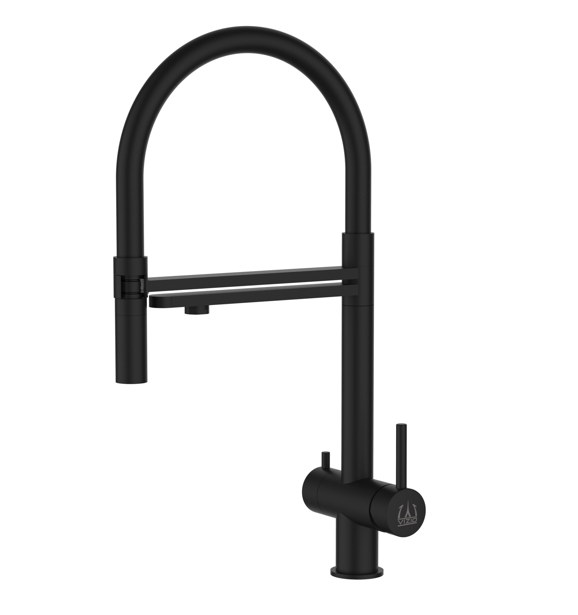 Grifo de cocina 3 vías acero inox ducha 2 chorros amovible, negro