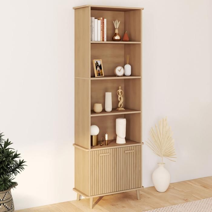 Estantería biblioteca 4 niveles con armario - 170 cm