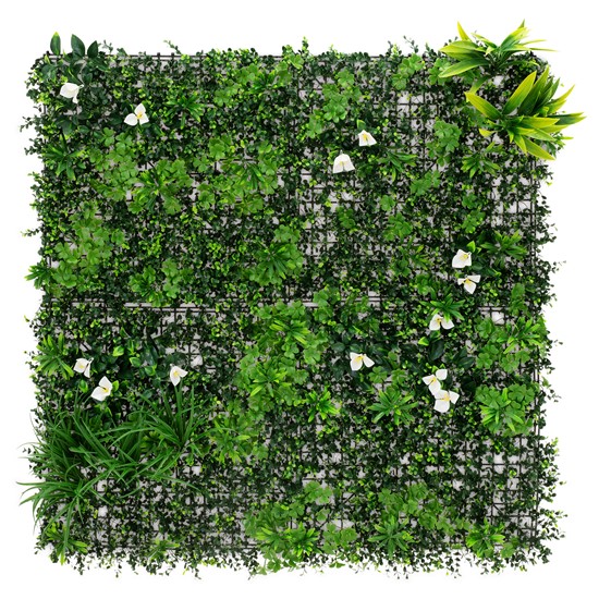 Panel artificial de exterior jardín vertical 100x100cm white bloom