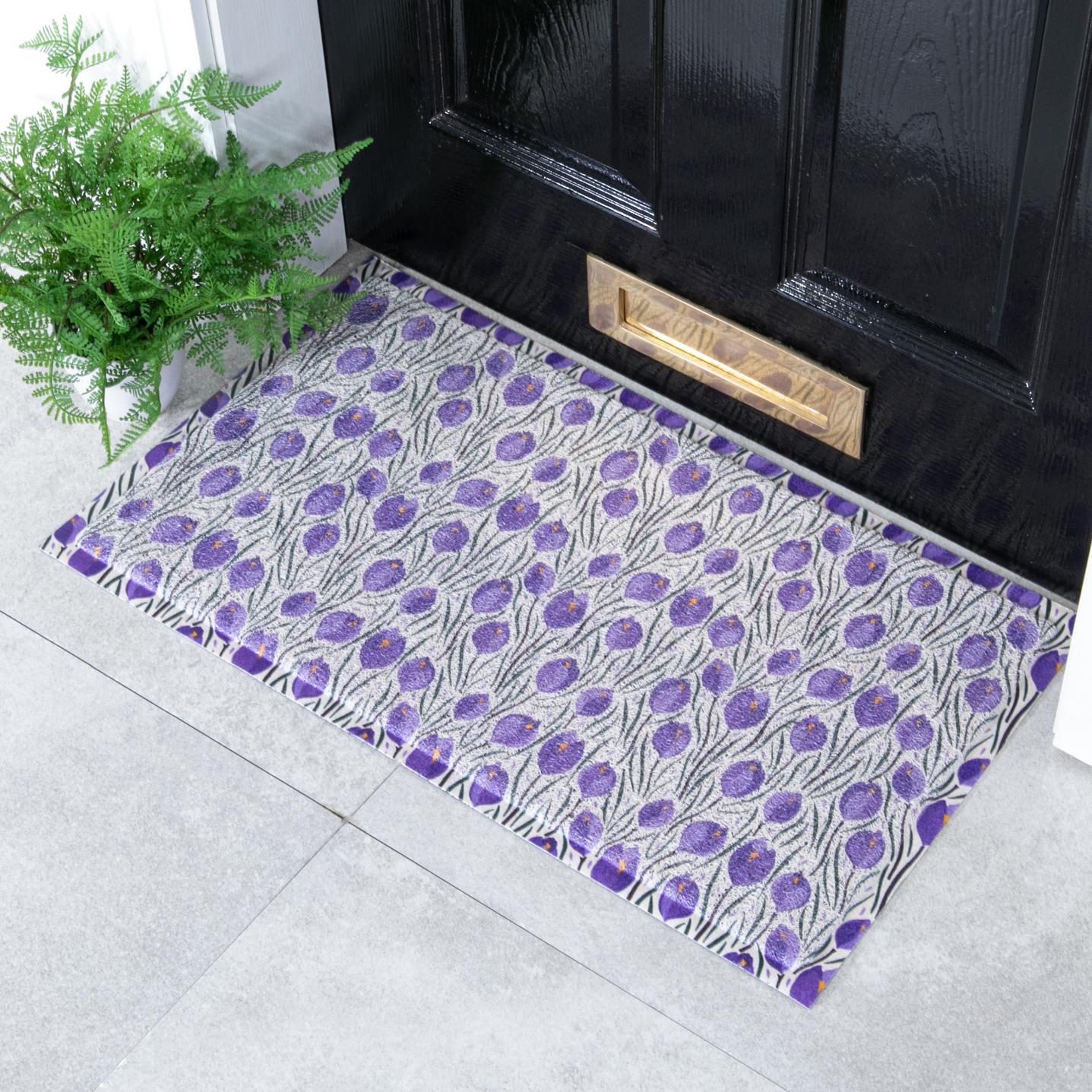 Felpudo para exterior con diseño de tulipanes (70 x 40 cm)