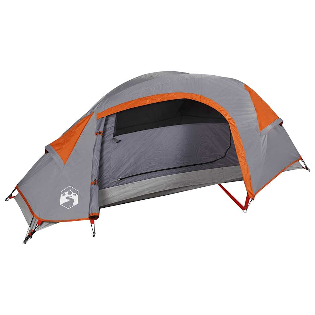 vidaXL tienda de campaña iglú para 1 persona impermeable naranja