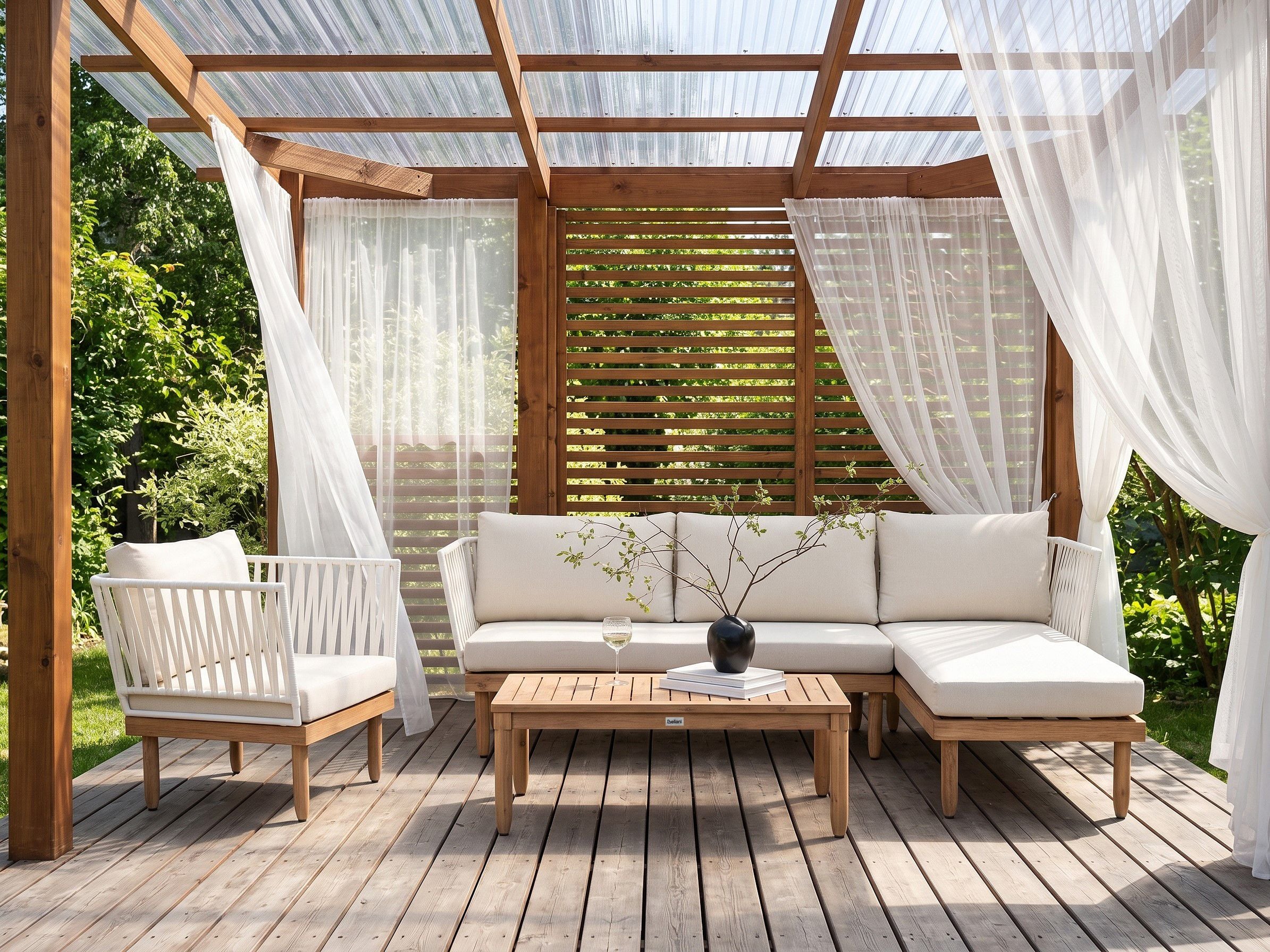 Conjunto de jardín blanco crema cremona