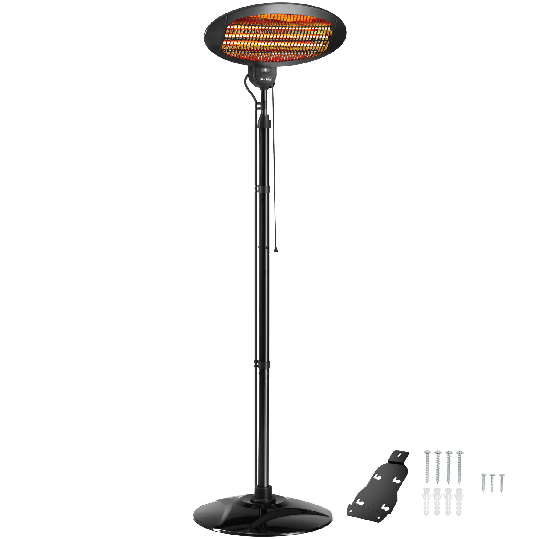 Calefactor radiante por infrarrojos solaris monolith 2000 w, negro