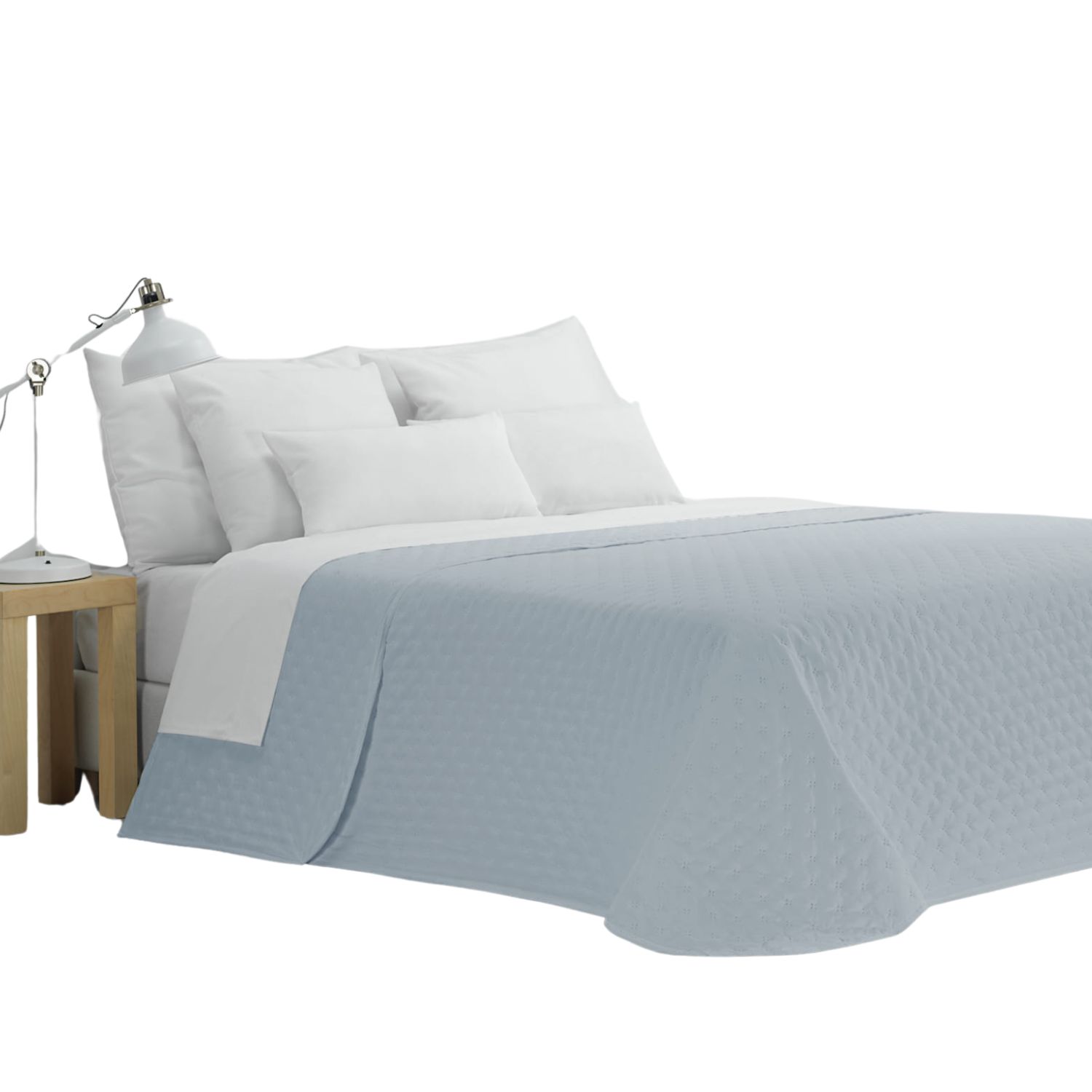 Colcha bouti reversible celeste 90cm (180x260cm) donegal collections