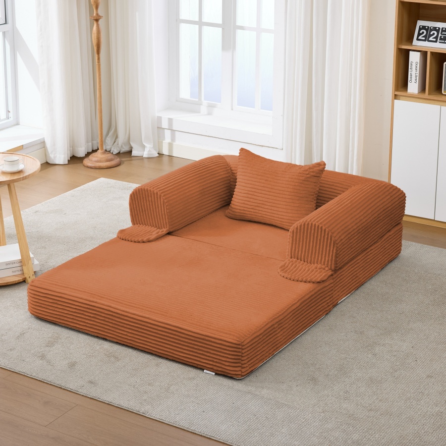 Sofá modular de 1 y 2 plazas tapizado marrón para salón y dormitorio
