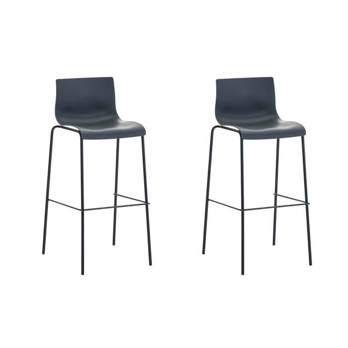 Taburetes de bar modernos - 2 uds - tela negro/gris