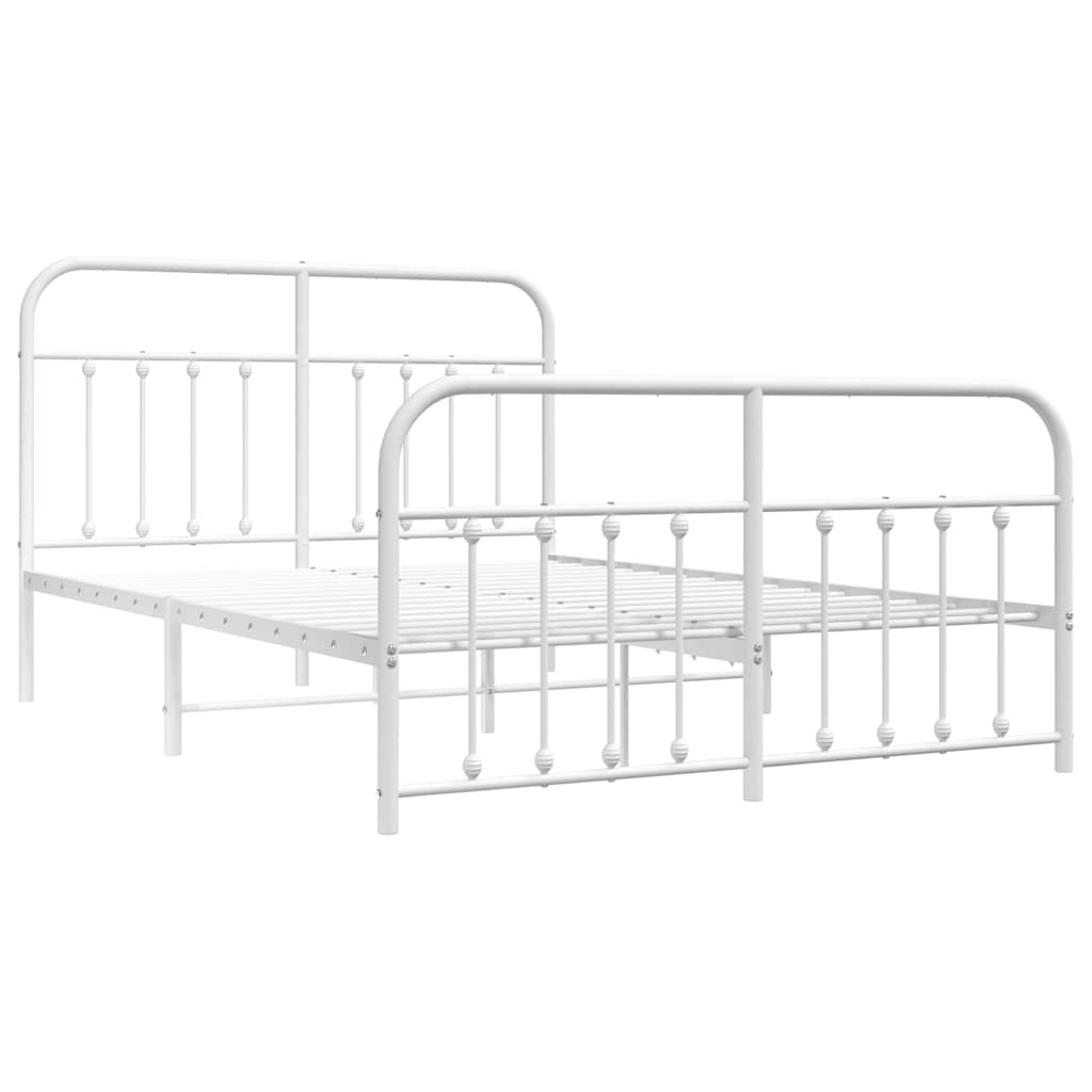 vidaXL estructura cama sin colchón con estribo metal blanco 150x200 cm