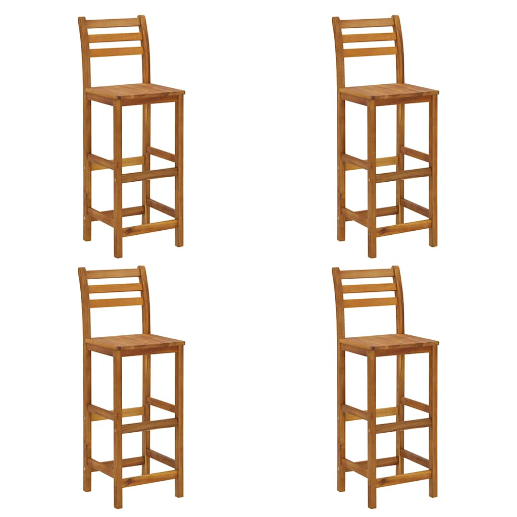 vidaXL taburetes de cocina 4 unidades madera maciza de acacia
