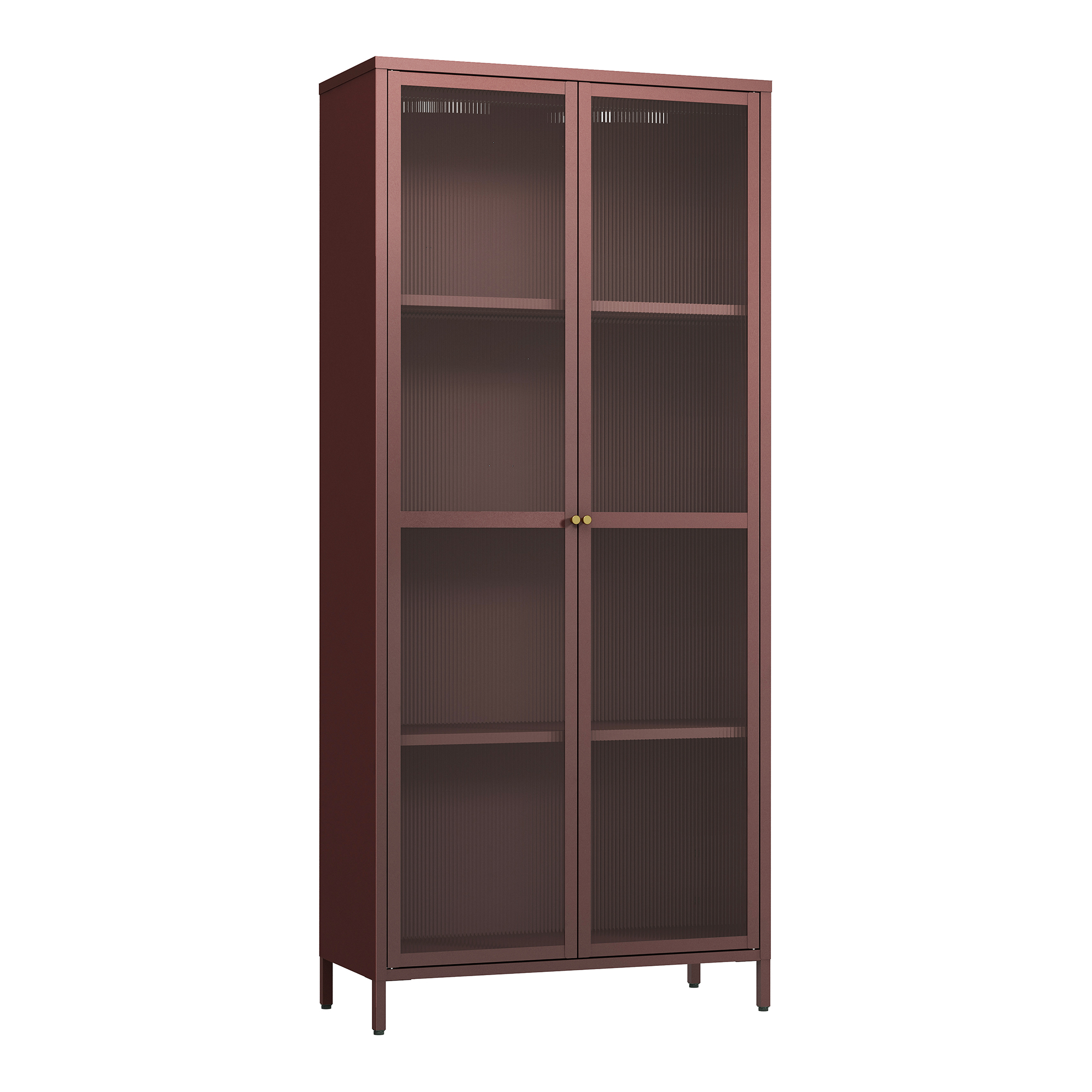 Vitrina säkylä con puerta de cristal 3 estantes 180x80x35 cm rojo burdeos
