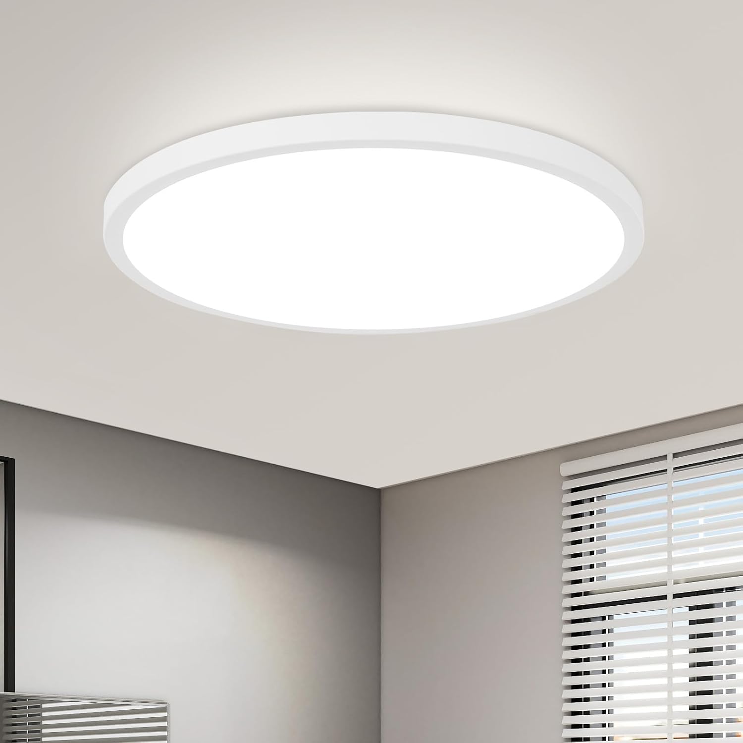 Nettlife plafón LED para baño - lámpara ø30cm plana redonda 18w ip44