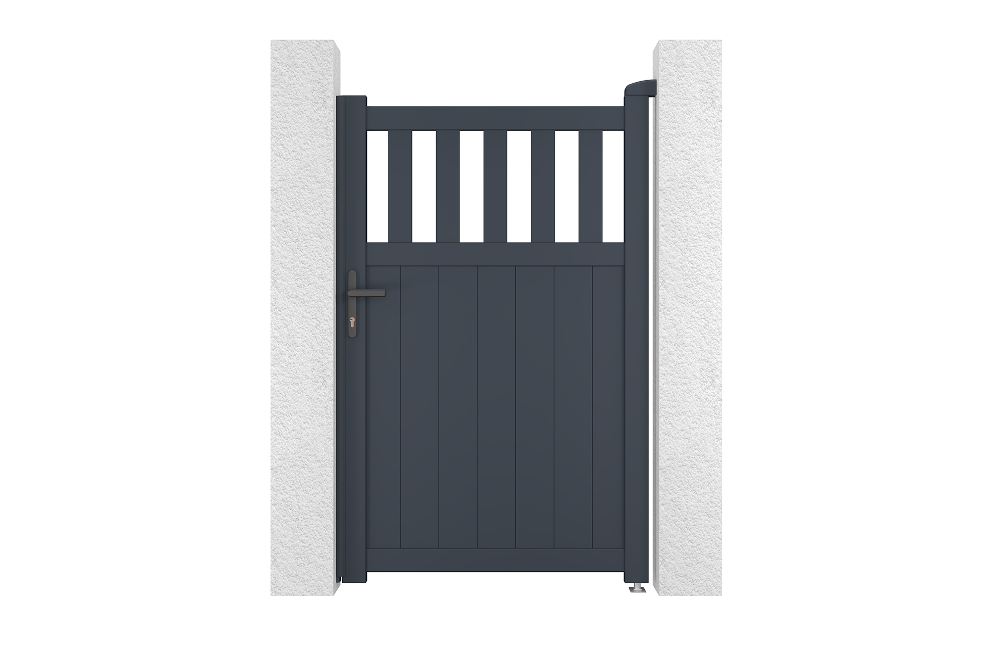 Pack puerta aluminio santis 1m a.160cm gris + 2 postes a.190cm 15x15