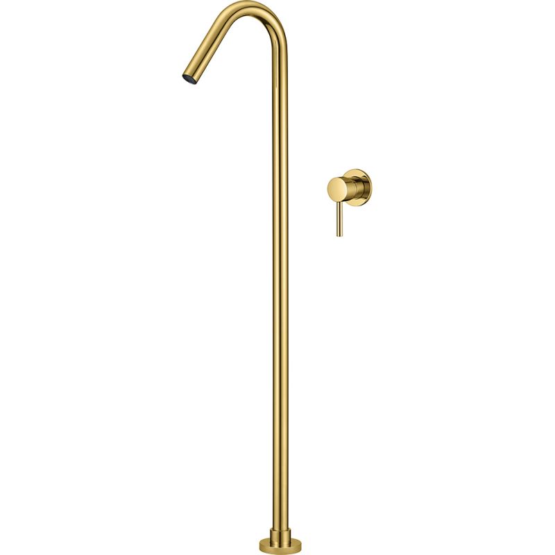Valaz grifo de bañera exenta empotrado redondo monomando dorado cepillado