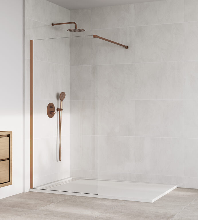 Panel fijo de ducha screen cobre transparente 86,5-88cm