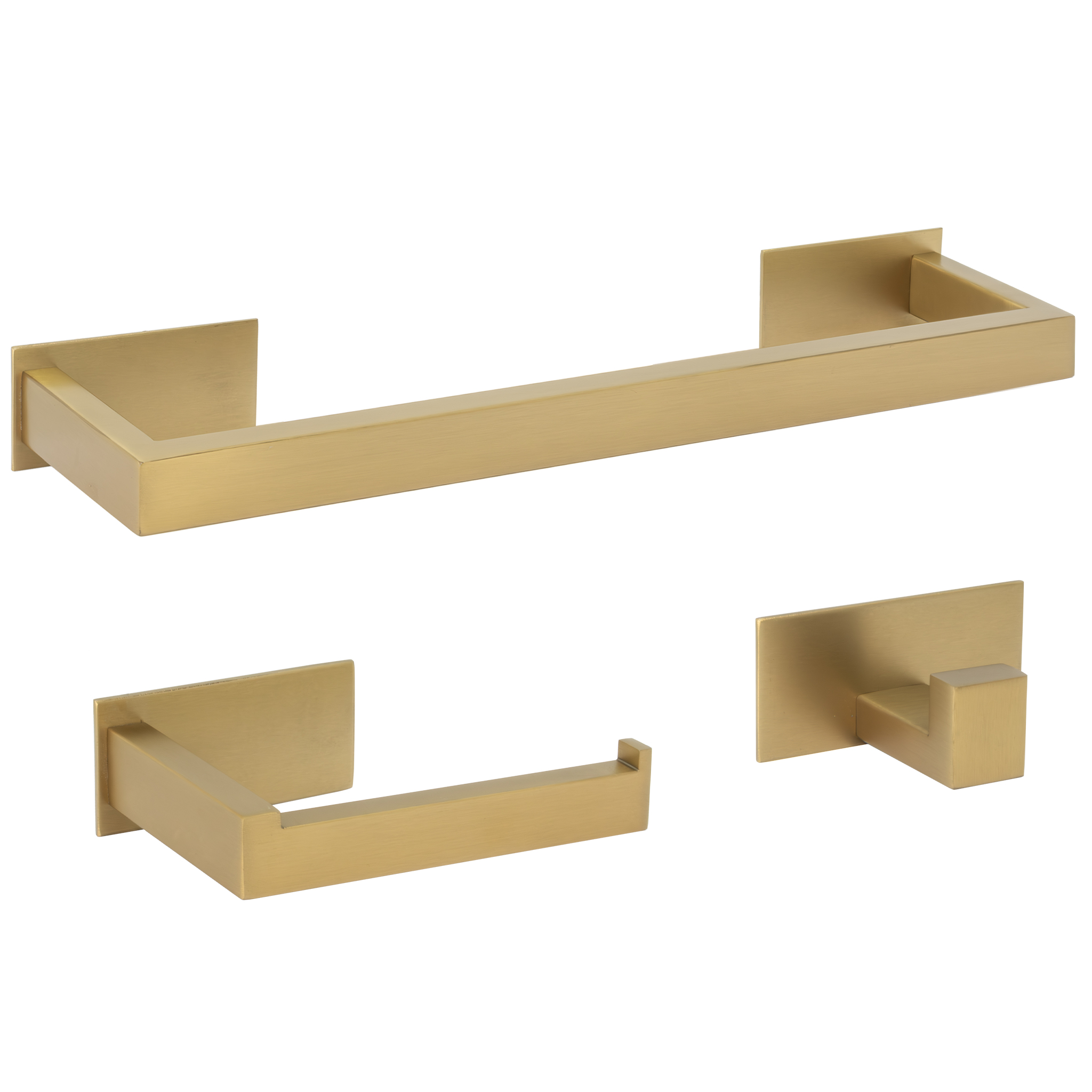Valaz accesorios oro mate cuadrados toallero 40cm+2perchas+portarollos