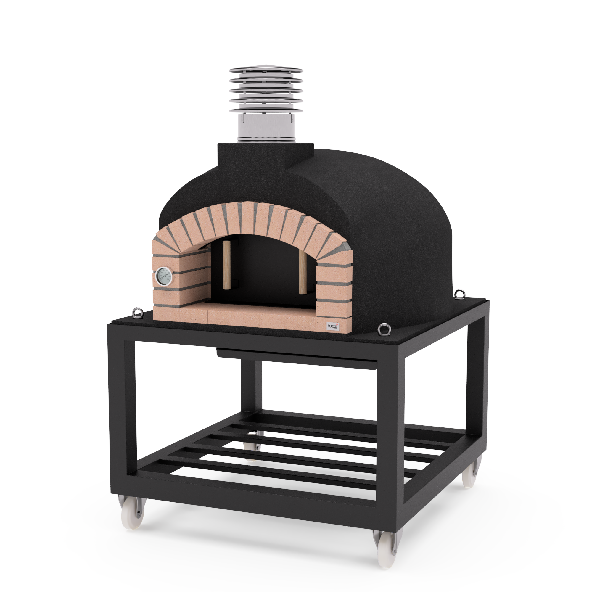 Horno de leña exterior de obra modelo olympus mons negro - 130x130x161cm