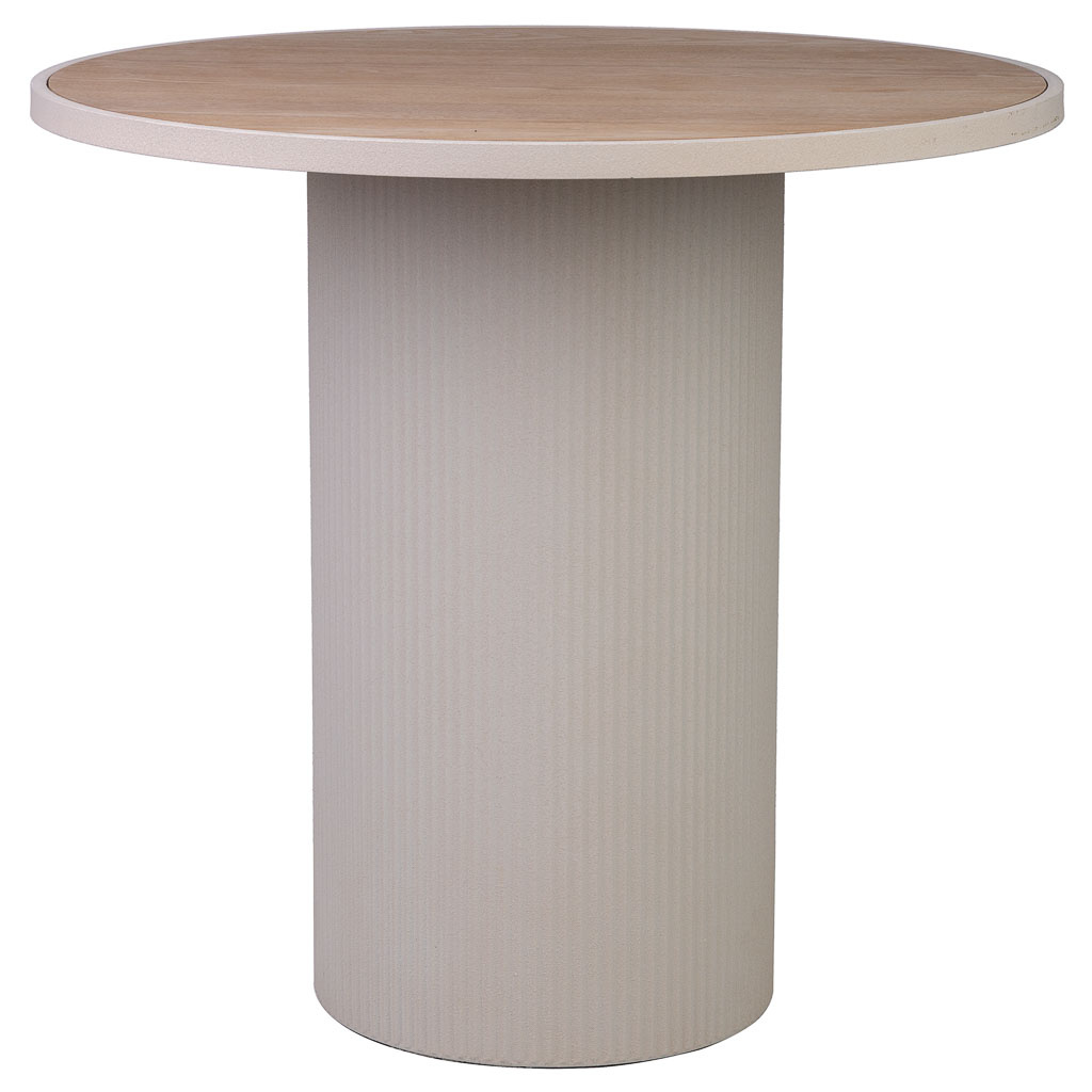 Mesa auxiliar de metal y madera 65x65x60.5h cm