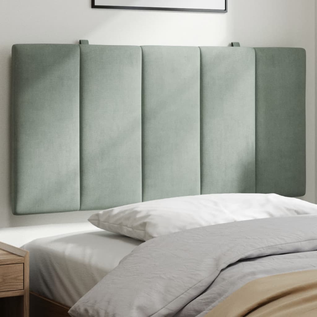 Cabecero de cama acolchado terciopelo gris claro 100 cm eso4523