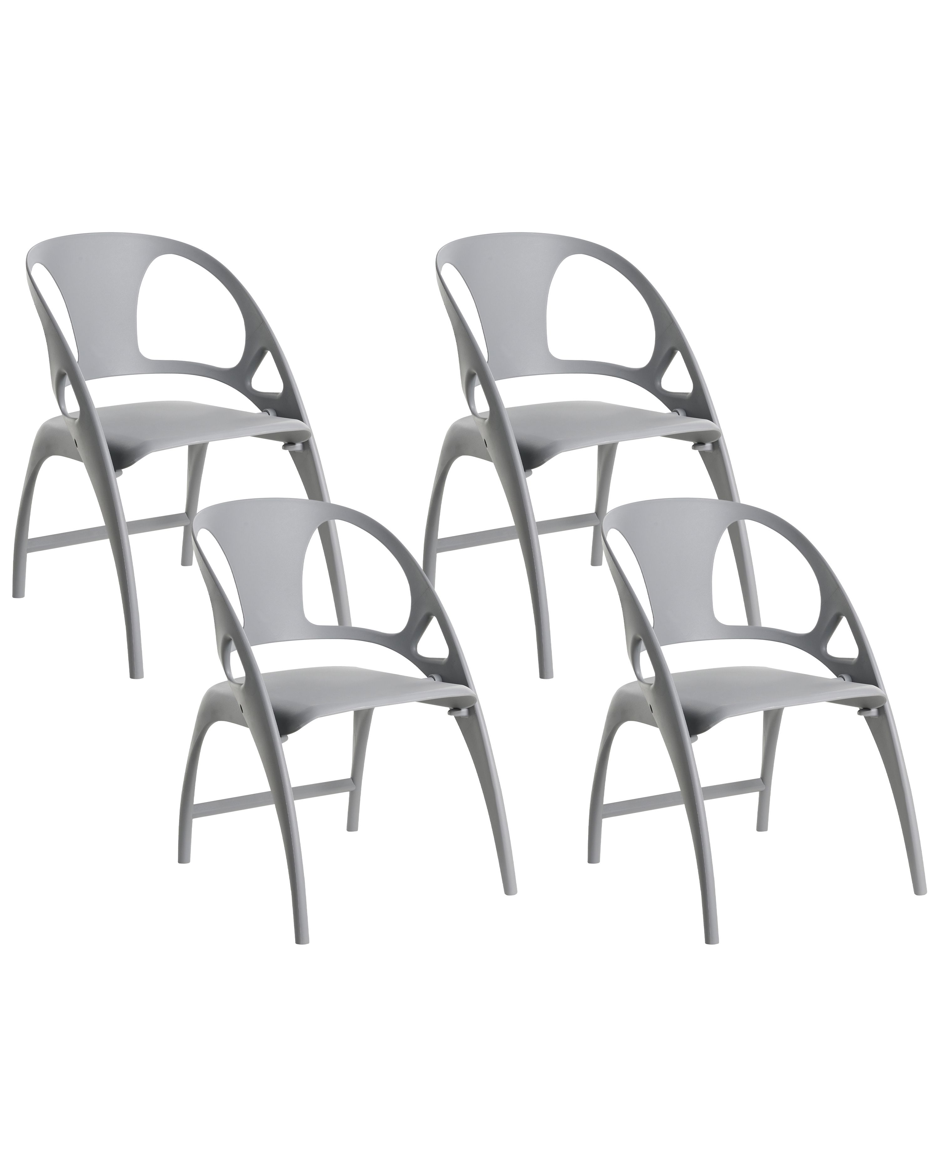 Conjunto de 4 sillas de jardín nemi plegable gris