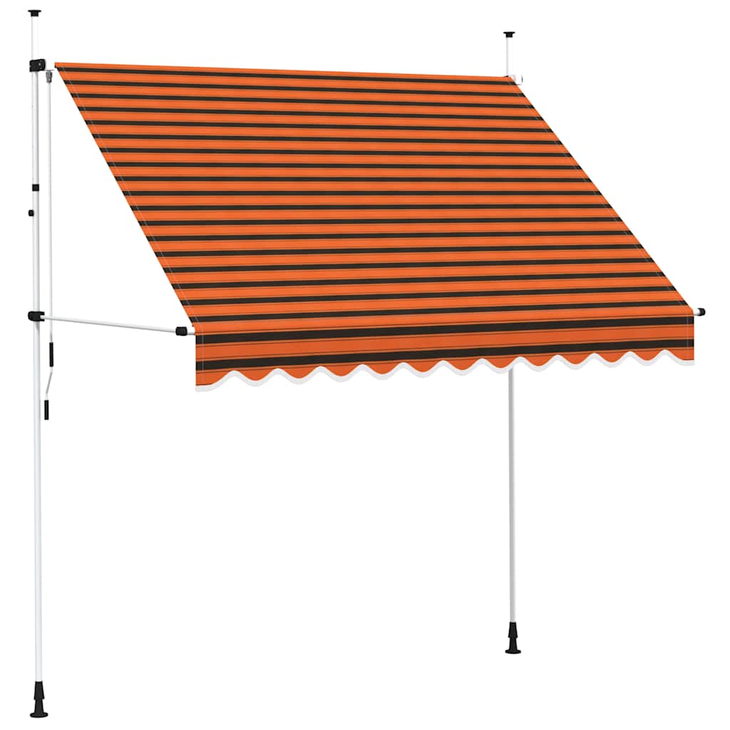 vidaXL toldo manual retráctil naranja y marrón 250 cm