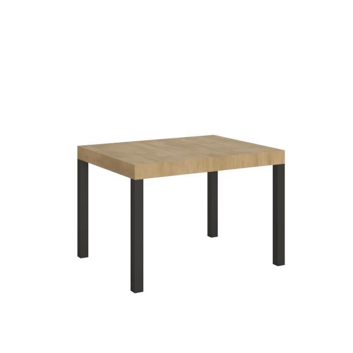 Mesa extensible roble-antracita - 80x120 a 204 cm