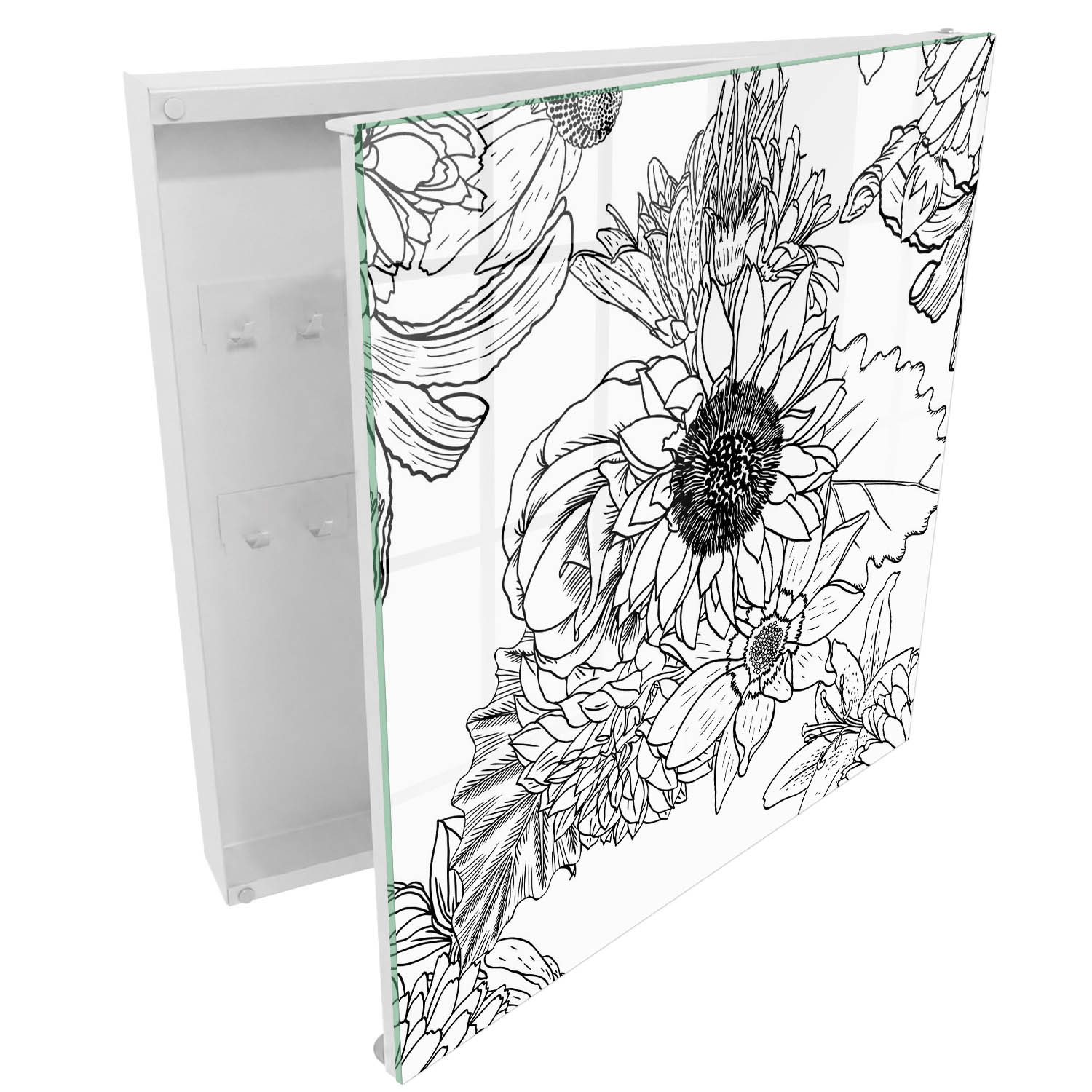 Armario llaves de pared 30x30x5, apertura derecha blanca
