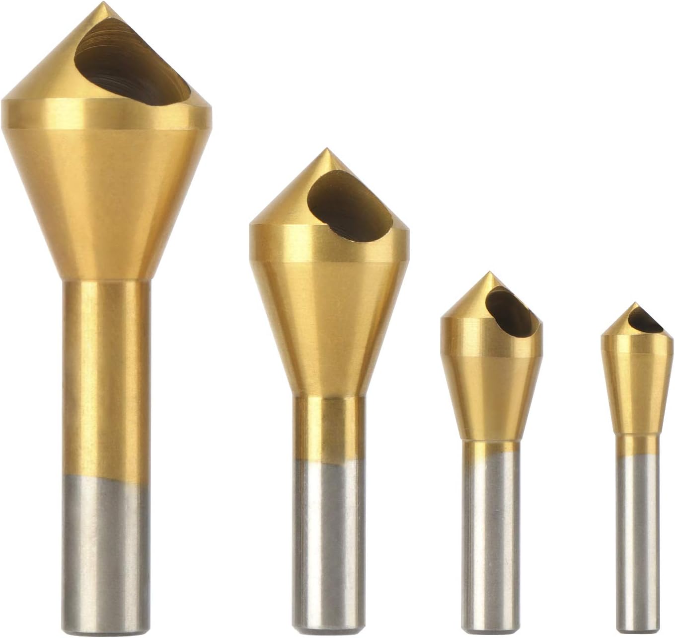 4 brocas avellanadoras hss para desbarbado y biselado de metal y madera