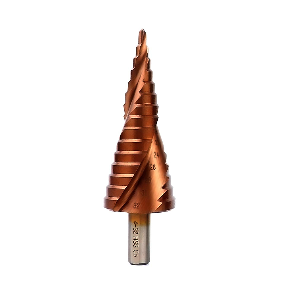 Broca escalonada 4-32mm cobalto M35 espiral acero inoxidable