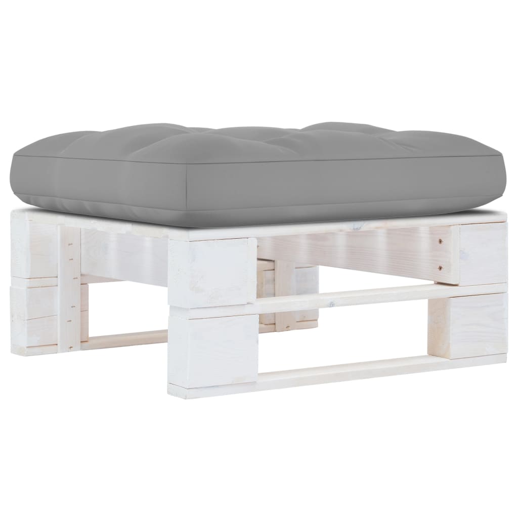 vidaXL otomana de jardín de palets madera de pino impregnada blanca