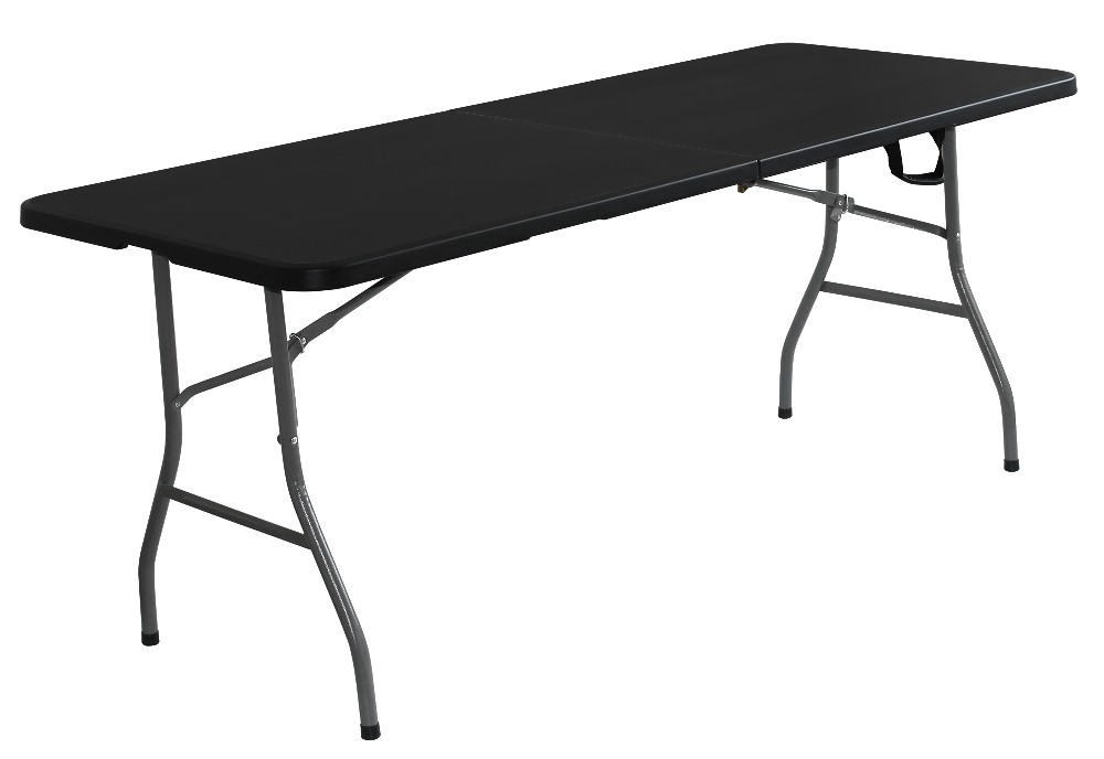 Mesa plegable portátil multifuncional, 180x74x74cm, negro