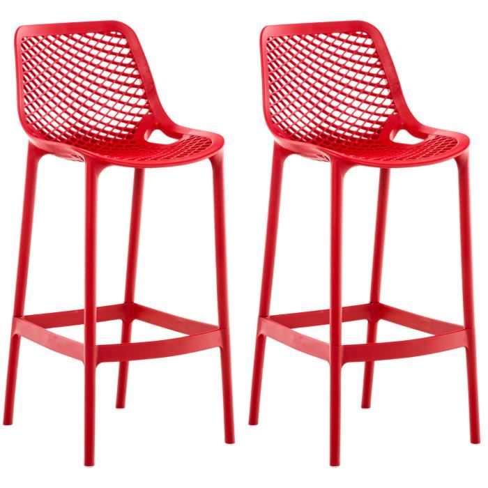 Taburetes de bar modernos rojos - set 2 - 75 cm