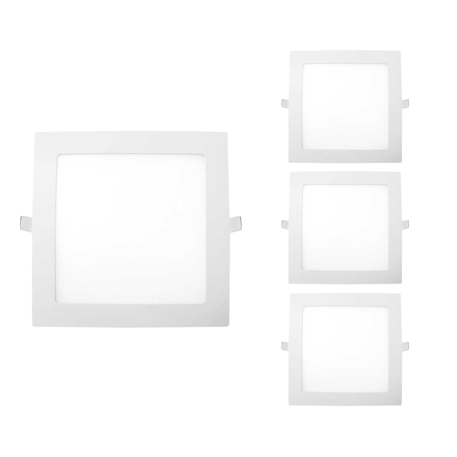 Pack 4 downlights LED empotrables cuadrados 30w 3300lm 4000k secom